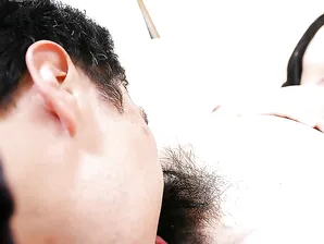 Asian MILF Toshiko Shiraki gets her shaggy cunt licked and fucked hardcore