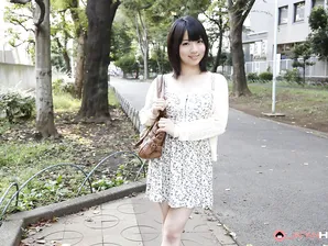 Japanese girl Madoka Adachi shows her bare legs during non-nude outdoor action