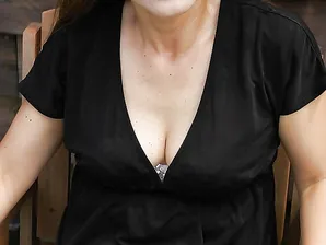 Frisky asian MILF Kayo Mukai undressing and spreading her legs outdoor