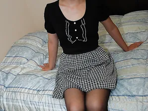 Shy asian MILF with tiny tits getting nude and vibing her shaved gash