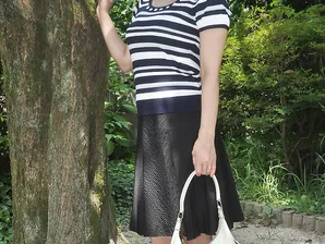 Petite Japanese granny Akiko Oda strips and shows her bushy wet beaver