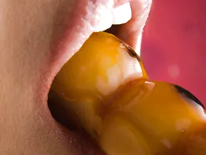 Foxy asian babe Haruka Yagami slipping off her suit and sheer lingerie